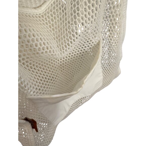 Mesh & Canvas Tote‎ Bag With Front Pocket - Picture 3 of 8